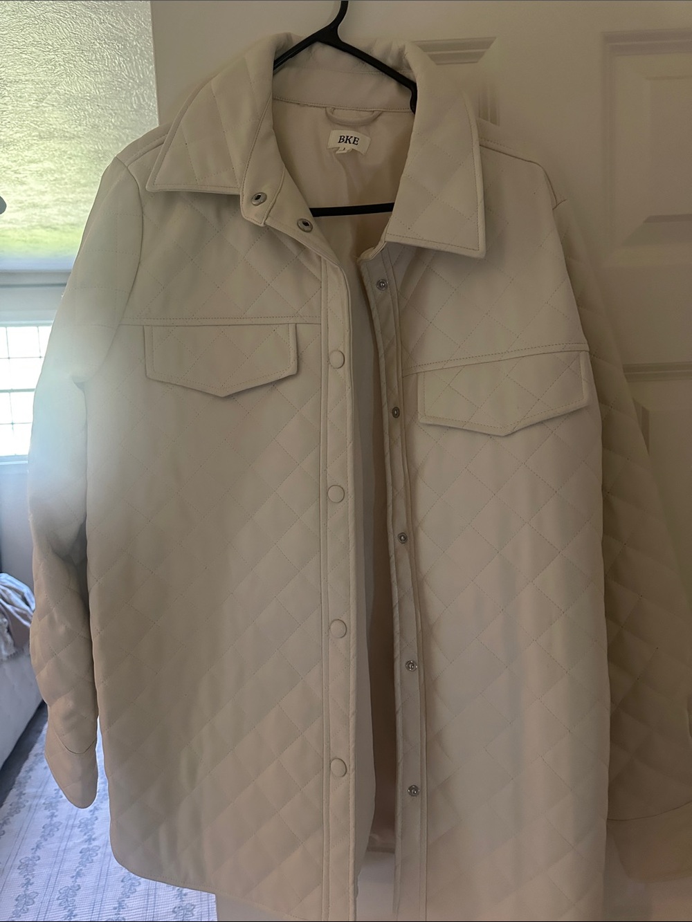 BKE Quilted Cream Puffer Jacket